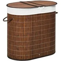 HOMCOM Wäschekorb 100L Wäschesammler, Wäschesbox mit Griff, Deckel (Wäschebox, 1 St., Wäschesammler), Bambus, Braun