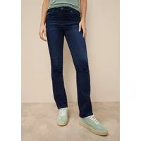 Tamaris Bootcut-Jeans mit lockerem Schnitt, aus fließender Viskose-Qualität normale Leibhöhe, Bootcut, mit ausgestelltem Bein