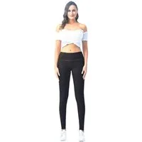cofi1453 Leggings Leggings Hose Leggins Leder-Optik Hohe Taille Basic Unifarben Damen