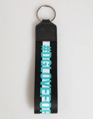 Mehrfarbiger Logo-Polyester-Messing-Halter Schlüsselanhänger Schlüsselring