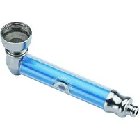 CHAMP HIGH Handpfeife MINI PFEIFE Metall 8,5cm lang mit 5 Sieben Tabakpfeife Pipe 54 (Blau), Tabak