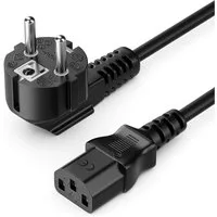 deleyCON deleyCON 3m Kaltgerätekabel Typ F (CEE 7/4) 90° - Kaltgerätekupplung Stromkabel