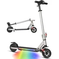 Vankel E-Scooter Kinder ab 10 Jahren, Federung, klappbarer E-roller, Bunte Leuchten, 150 W, 14 km/h, (EBS+Fußbremse, höhenverstellbar, 2 Stoßdämpfer), Elektro Kinderroller, E-Roller, max. 15km, Aluminiumrahmen