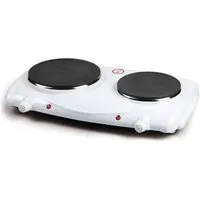 Domo Doppelkochplatte, Mobiles elektrisches 2er Platten autarkes Kochfeld 15,5/18,5cm Camping