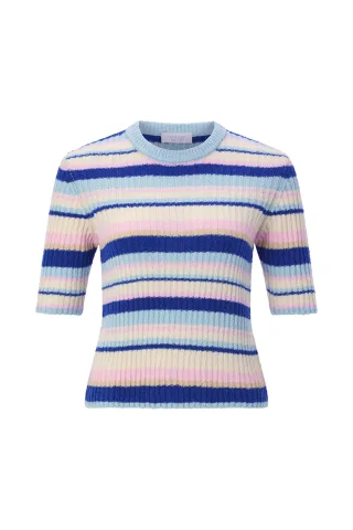 Rich & Royal - Striped Short Sleeved Crew-Neck original - Gr. - L