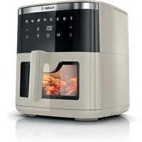 BOSCH Heißluftfritteuse XXL Air Fryer Serie 6, MAF671C0, 7,1l, Fenster, 7 Programme, creme, 1800 W, Innenlicht, Schüttelalarm, Korb spülm.geeignet
