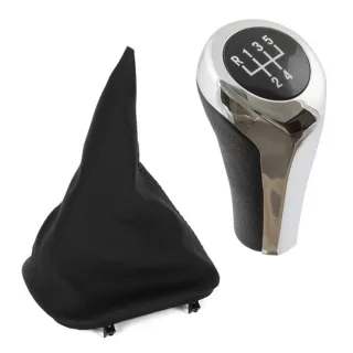 5-Gang Schaltknauf Chrom + Schaltmanschette für BMW 3er E36 ab 1990-1997