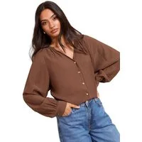 Friends Like These Hemdbluse Friends Like These strukturierte Bluse ohne Kragen (1-tlg)