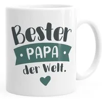 MoonWorks Tasse Kaffee-Tasse Beste/r Mama/Papa der Welt Geschenk Mütter Väter Geburtstag Weihnachten Danke sagen Moonworks®, Keramik