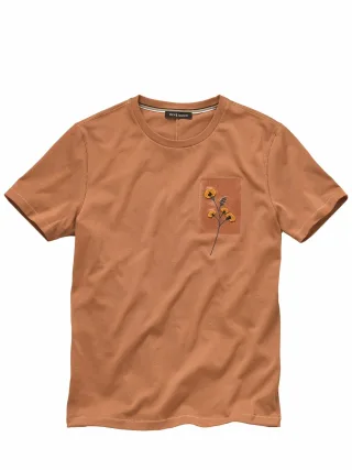 Mey & Edlich Herren Fuwari-Blüten-Shirt Braun 100 % Baumwolle