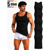 NERS Unterhemd Herren 5er Pack aus 100% Baumwolle Tank Top, formstabil & atmungsaktiv (Packung, 5-St., 5er-Pack) PREMIUM Unterhemden & Achselshirts – Feinripp in Geschenkbox