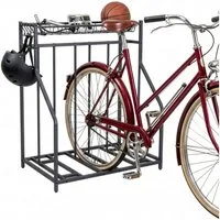 relaxdays Fahrradständer Boden mit Korb, anthrazit., 3 Fahrräder