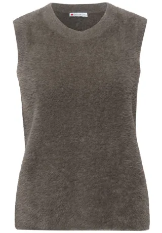 Street One - Ärmelloser Pullover braun - Gr. - 38
