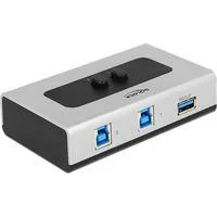 2 Port USB 3.0 Umschalter , USB-Switch grau/schwarz, manuell, bidirektional