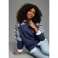 Laura Scott Sweatshirt mit floralem, plastischen Druck