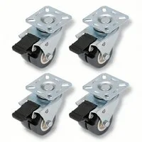 BlingBin Schwerlastrolle 4/8 Stücke 50mm Lenkrollen Doppelrollen Möbelrollen mit Bremse, (4er Set, 4-St., 4 Stück), Transportrollen 360° Drehbar Kein Geräusch für Wohn- und Büro