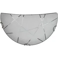 TRIO Leuchten LED Wandleuchte, Dimmfunktion, LED wechselbar, Warmweiß, innen flach-e Designklassiker Lampe mit Dekor Lampenschirm Breite 30cm