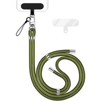 Nalia Handykette Universal Smartphone, Nylon Handyband / Karabiner Silber & 2 Pads / 35-75cm Tragelänge
