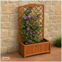 HTI-Living Pflanzkübel Pflanzkübel mit Rankgitter Heidi XL Braun (Stück, 1 St., 1x Pflanzkübel mit Rankgitter), Blumenkasten mit Spalier Holz