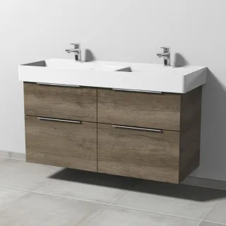 Sanipa 3way Waschtischunterbau zu Duravit Dura Square Waschtisch mit 4 Auszügen, Eiche-Nebraska UM42237