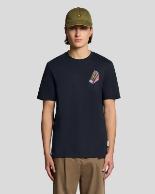 Besticktes Grafik T-Shirt mit Rundhalsausschnitt