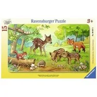 Ravensburger Puzzle Kinderpuzzle 15 Teile - Tierkinder des Waldes, Puzzleteile