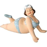Kaufhaus le petit Dekofigur Frau im Bikini Mollige Dicke Dame Badeanzug Deko Retro Figur Skulptur, Rubens Dekofigur Dekoskulptur Dekoobjekt aus Polyresin (Kunststein)