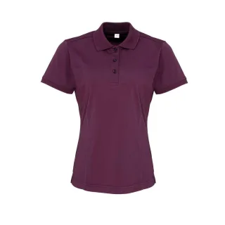 Premier - "Coolchecker" Poloshirt für Damen (Aubergine)