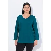 Ulla Popken T-Shirt Shirt V-Ausschnitt Relaxed Langarm