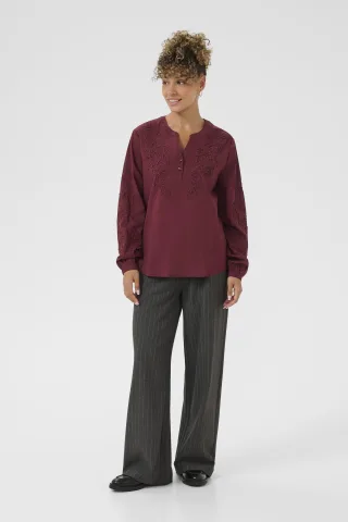 Langarm-Bluse CRVia Langarm-Bluse Regular fit burgundy