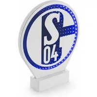 FC Schalke 04 LED Dekolicht LED-Licht Logo Mirror Spiegeleffekt USB-Kabel blau 19 x 6 x 24 cm, LED-Deko mit Spiegeleffekt, blauem Licht und USB-Typ-A-Kabel