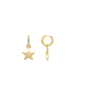 Luxenter 18K Gelbgold plattierte Brillant Zirkonia Ohrringe - Star