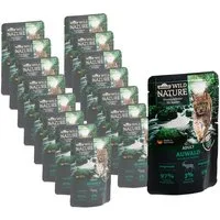 Dehner Wild Nature Auwald Adult Hirsch / Truthahn, 16 x 85 g Beutel Hirsch, Nassfutter für: Katze, Nassfutter für ausgewachsene Katzen, getreidefrei / zuckerfrei
