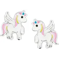 schmuck23 Paar Ohrstecker Kinder Ohrringe Einhorn Pferd 925 Silber, Kinderschmuck Mädchen Geschenk