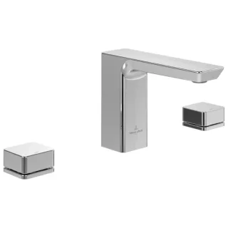 Villeroy und Boch Subway 3.0 Dreiloch-Waschtischarmatur TVW11200500061 fester Auslauf, ohne Ablaufgarnitur, chrom