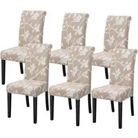 Agger Stuhlhusse Stuhlhussen 4/6er Set Stretch Stuhlbezug, Modernes Muster Abnehmbarer, Waschbar Stuhl Hussen für Wohnzimmer, Esszimmerstühle