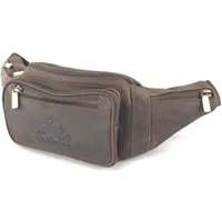 Buffalo Hill Bauchtasche Büffelleder, Vintage Umhängetasche mit Reißverschlüssen >BT-09