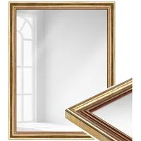 WANDStyle Wandspiegel H400, Vintage Spiegel Gold 40x50 cm, großer Wandspiegel Gold 40x50 Holz