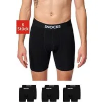 SNOCKS Boxershorts Enge Unterhosen mit längerem Bein Herren Männer (6-St) aus Bio-Baumwolle, ohne kratzenden Zettel, bequem durch längeres Bein