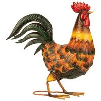 Geschenkestadl Tierfigur Metallhahn stolzer Hahn XL bunt 40cm Bauernhof Garten Dekoration (1 St)