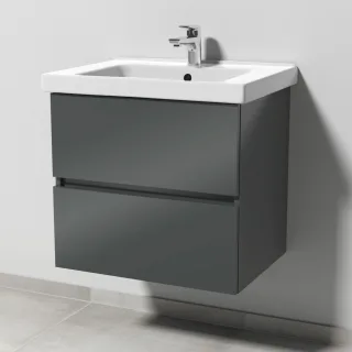 Sanipa Solo One Harmonia Waschtisch-Set 650mm, anthrazit-glanz PS03079