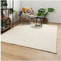 Steffensmeier Wollteppich Nellenberg mit Fusselstopp, Rechteckig, Handwebteppich, Handweb Teppich, gewalkt, 20 mm, 4000g/m²
