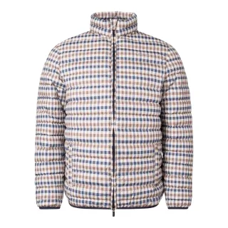 Aquascutum Herren Karierte Stehkragen Active Gepolsterte Jacke (Beige)