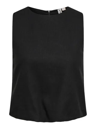 ONLY - ONLGOA S/L BALLON LINEN BL TOP CC PNT Black - Gr. - L