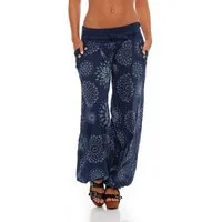 malito more than fashion Haremshose malito Damen Pumphose mit Print, leichte Stoffhose inkl. Gürtel, Pumphose Aladinhose mit Print Einheitsgröße
