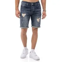 RedBridge Jeansshorts mit Destroy-Details – Kurze Denimhose, 5-Pocket, Umschlag, Regular Fit