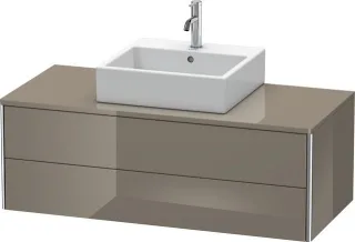 Duravit XSquare Konsolenwaschtischunterbau wandhängend Flanell Grau Hochglanz 1200x548x400 mm - XS49 XS491208989