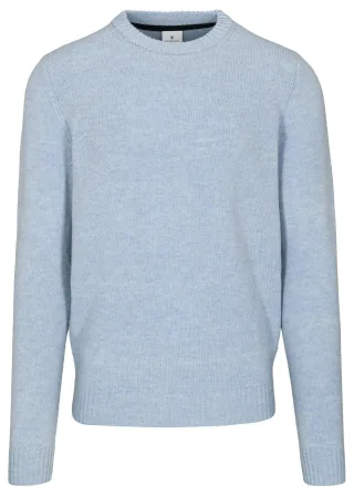 BASEFIELD - Rundhals Pullover blue fog mel. - Gr. - L