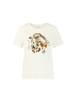 Marc Cain Collections - Igel-Shirt mit Schmucksteinchen off-white - Gr. - 38