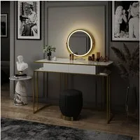 Vicco Schminktisch Tiara, Weiß/Gold, 110 cm (2-St)